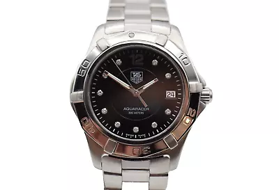 Tag Heuer Aquaracer Diamond Stainless Steel Quartz 39mm Watch WAF111C • $850