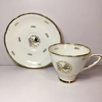 Royal Stafford Rebekah Lodge Teacup Saucer Set Fine Bone China England • $15.24