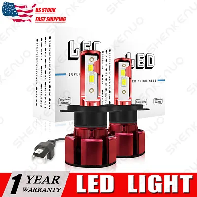 H4 9003 LED Headlight Bulbs Car & Truck Parts High&Low Dual Beam Kit 6000K White • $23.75