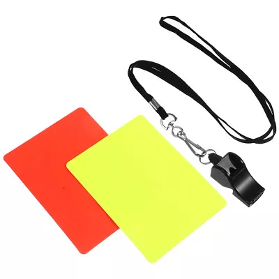  Referee Supply Sports Kit Football Match Red And Yellow Card Whistle Set • $9.79