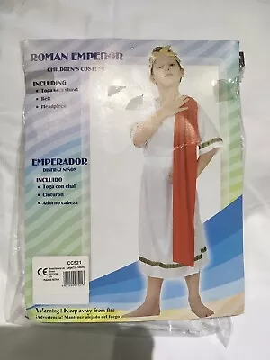 BOYS ROMAN EMPEROR DRESSING UP COSTUME SIZE LARGE (134-146cm) • £3.99