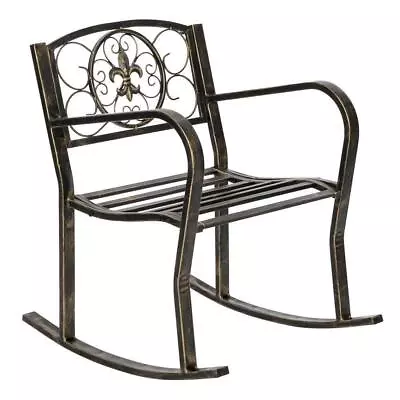 Heavy Duty Outdoor Metal Double Rocking Chair Patio Garden Bench Glider • $64.99