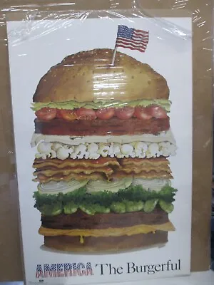 America The Burgerful Fast Food  Vintage Poster 1981 Cng2766 • $47.47