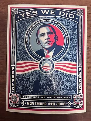 YES WE DID Shepard Fairey Obama Sticker 2008 MoveOn.org • $5