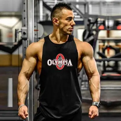 Mr Olympia Bodybuilding Workout Casual Tank Vest Muscle Fitness Gym Singlets • $12.98