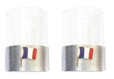 £29.99 • Buy French Flag Pair Of Pewter Based Shot Glasses Round 50ml Gift 484