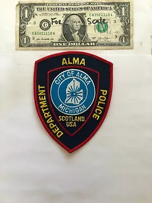  Alma Michigan Police Patch Un-sewn Great Condition   • $10.75