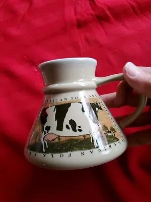 Otagiri Warren Kimble | American Folk Art Wide Base Coffee Mug | Cow Black White • $15.99