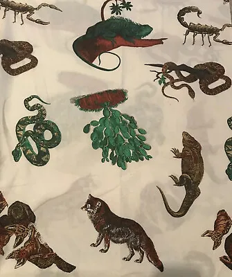 Cotton Quilt Craft Fabric Mexico Southwest Desert Fox Iguana Snakes 2 2/3 Yds • $13.48