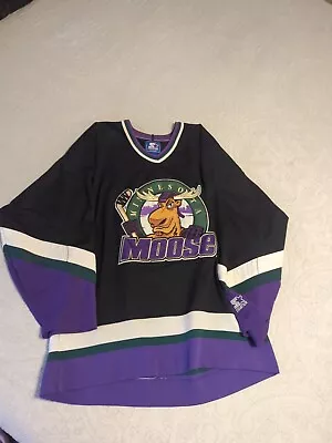 Vtg Rare IHL Minnesota Moose Starter Hockey Jersey Mens XL  • $54.99