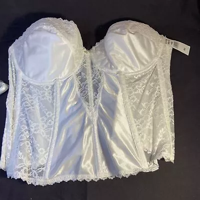 $38.98 • Buy #6222 VA VIEN White Lace Bustier Corset Size 40D NOS