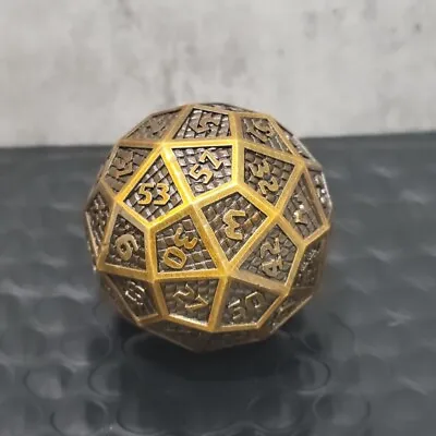 Ancient Gold Metal D60 DND Dice 60 Sided For Dungeons And DragonsRPG Adventures • $13.49