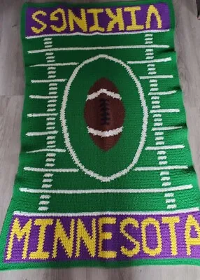 Minnesota Vikings Football Sports Knitted Blanket/ Throw  52  X 32  • $19.99