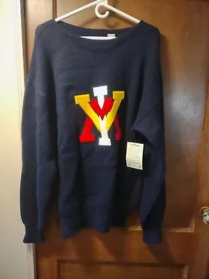 Vtg VMI Virginia Military Institute Letterman COLLEGIATE WOOL SWEATER Y2K 90s  • $224.98