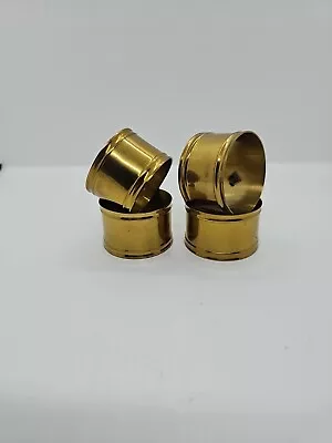 Vintage Solid Brass Napkin Rings Ribbed Edge Set Of 4 • $8.49