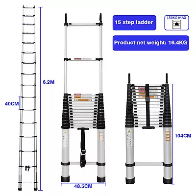 Extension Ladder With Hook More Stable Attic Ladder Telescoping Ladder Aluminum  • $157.15