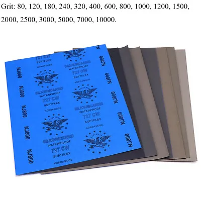 9'' X 11'' Wet Dry Sandpaper Sanding Paper Sheets 80-10000 Grit Auto Metal Wood • $1.70