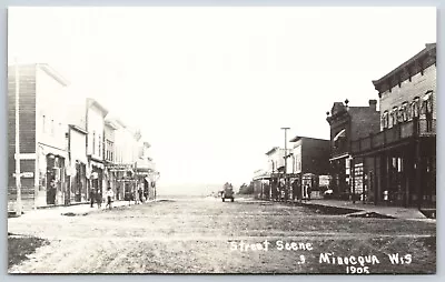 Postcard Looking North On Oneida Street (Highway 51) Minocqua Wisconsin Unposted • $9.50