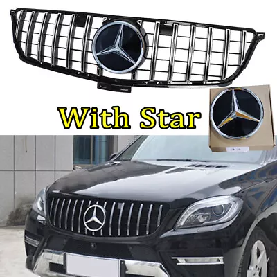 GT R Front Grille Chrome For Mercedes Benz W166 ML-CLASS 2012-2015 Grill Mesh • $104.99