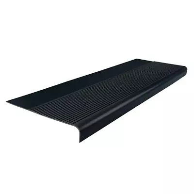 Rectangle Rubber Nose Stair Treads Cover Protector Non Slip Black 12-1/4 X 36 In • $35.49