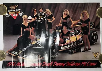 1991 Miller Genuine Draft Danny Sullivan Indianapolis Poster 30x20” • $5