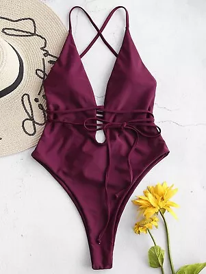 ZAFUL MAROON ONE PIECE BATHING SUIT Swimsuit M New $30 • $18