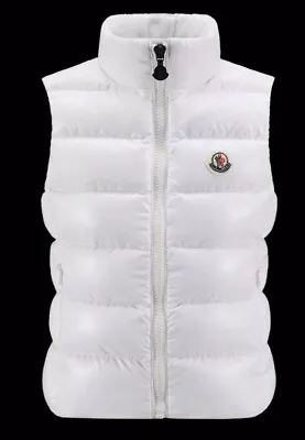 Moncler Girls' White Puffer Vest Size 8 • $265
