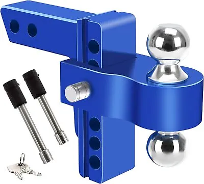 2  Receiver Trailer Hitch 6  Drop Tow Hitch Adjustable Dual Ball Mount 12500lb • $94.99