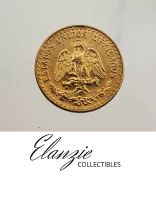 1945 MEXICO 2 PESOS  DOS  Pesos  GOLD COIN UNC. 0.0482 Oz. .900 Fine Gold • $165