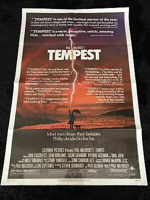 TEMPEST  1982 OS Movie Poster John Cassavetes Gena Rowlands Mol Ringwald Folded • $13.50