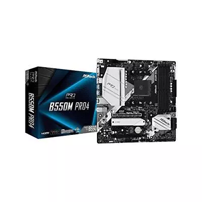 Asrock B550MPRO4 B550m Pro4 Socket Am4/ Amd B550/ Ddr4/ Quad Crossfirex/ • $106.56