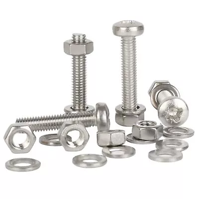 M1.6 M2 M2.5 M3 A2 Stainless Steel Pozi Pan Machine Screws Hex Nuts & Washers • £8.19