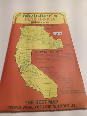 Metsker's Pend Oreille County WA. Map -  1980's? • $7.99