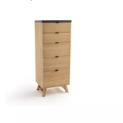 La Redoute Concrite TallBoy Dresser Grey/Oak Concrite Top Effect  • £280