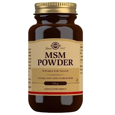 MSM Sulfur Powder Joint Support Pain Relief 226g Vegan Solgar DATED 02/23 • £8.99