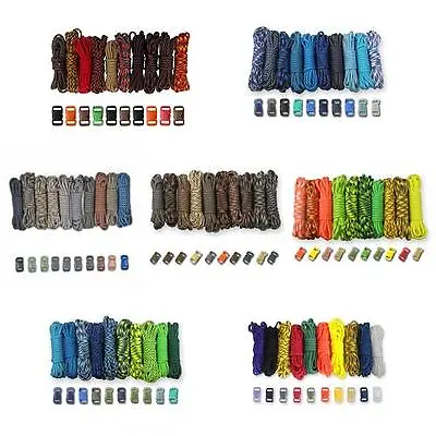 Paracord Parachute Cord & Buckle DIY Combo Bracelet Kits Crafting Jewelry 100 FT • $13.99