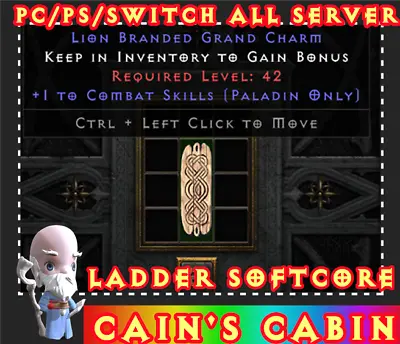 Diablo 2 Softcore❤️Ladder❤️Paladin Combat Skill Grand Charm❤️GC❤️PC/SWITCH/PS • $1.50