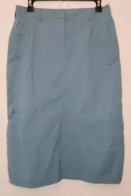 J. Jill Activewear Stretch Skirt Women’s Size 10 Petite Green Blue Zip Pockets • $14.50