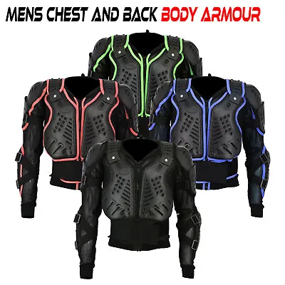 Mens Body Armour Jacket Motorcycle Motorbike Spine Motocross Guard Chest Plate C • $44.20