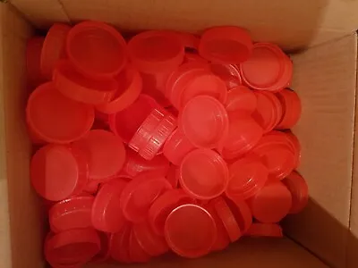 200 Red Plastic Milk Bottle Tops Lids Caps (Kids Art Craft School) • £4