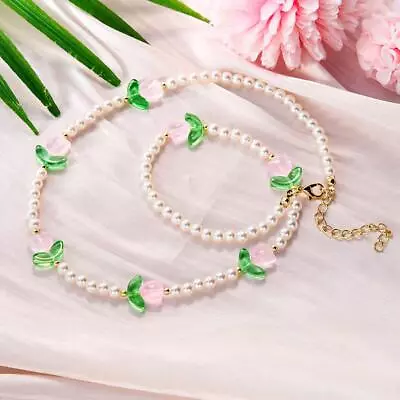 Vintage Elegant Tulip Necklace Exquisite Versatile Romantic Flower Bracelet; • $3.15