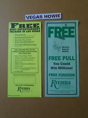 Vegas Howie 1 Riviera Hotel 2 Coupon Free Fun Book  Slot Vintage Old Nevada • $4.98