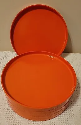 HELLER Massimo Vignelli ORANGE  Stackable Dinner Plates 9.75  Set Of 6 • $42.99