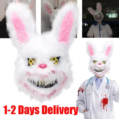 Horror Creepy Bunny Rabbit Killer Mask Halloween Cosplay Costume Fast Delivery • £7.89