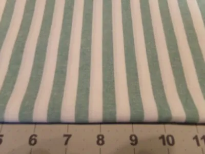 34  X 58  Vintage Cotton Fabric Pillow Ticking Green & White Stripes #5475 • $7.49