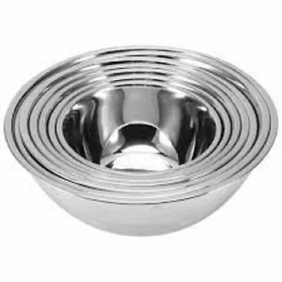 £6.49 • Buy Stainless Steel Deep Mixing Salad Bowl Different Sizes Salad Bakeware Dough Set