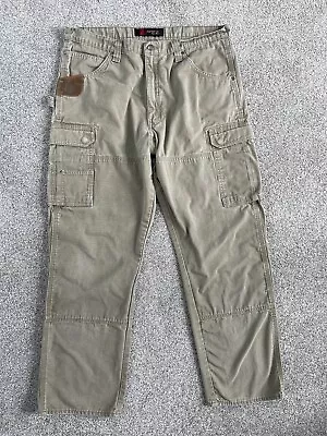 Wrangler Riggs Workwear Ranger Pants Mens Cargo Double Knee Ripstop Size 38x32 • $19.99