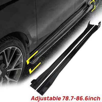 Adjustable 78 -86  Universal Side Skirts Splitter Extension Black Glossy 2m-2.2m • £47.95