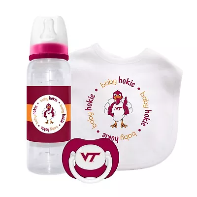 Virginia Tech Hokies 3-Piece Gift Set (Bottle Bib And Pacifier) • $21.99