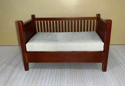 1:12 Scale Miniature Dollhouse Jbm Miniature Walnut Mission Settee - Jj06005wn • $59.99